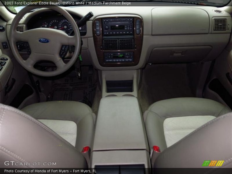 Oxford White / Medium Parchment Beige 2003 Ford Explorer Eddie Bauer