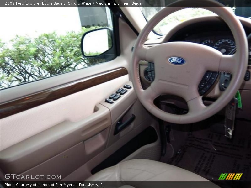 Oxford White / Medium Parchment Beige 2003 Ford Explorer Eddie Bauer