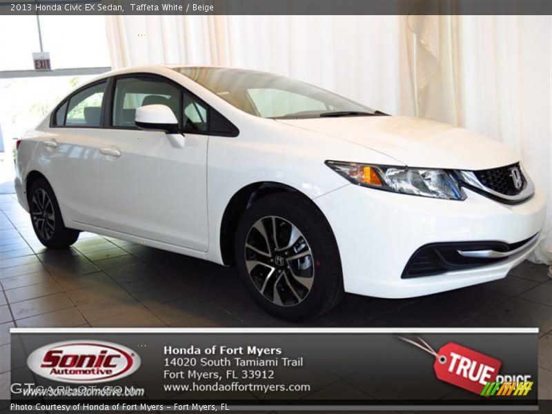 Taffeta White / Beige 2013 Honda Civic EX Sedan