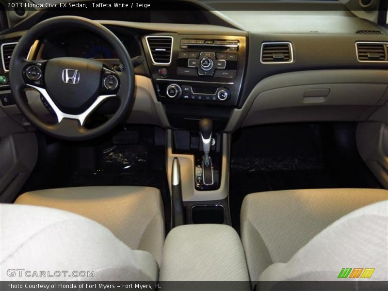 Taffeta White / Beige 2013 Honda Civic EX Sedan