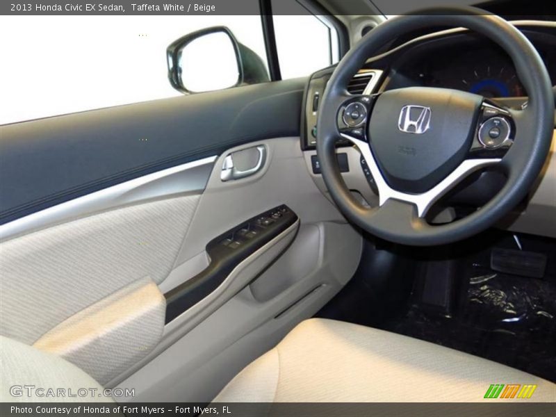 Taffeta White / Beige 2013 Honda Civic EX Sedan
