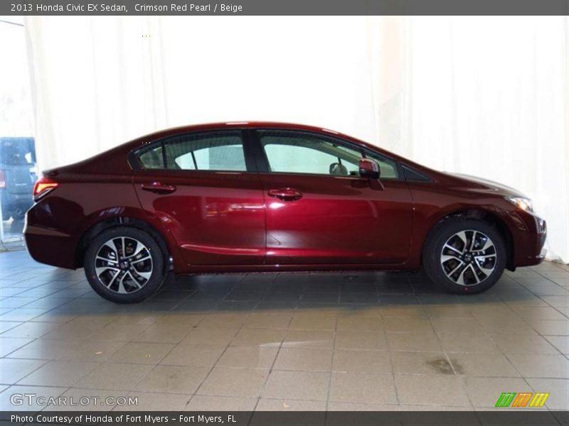 Crimson Red Pearl / Beige 2013 Honda Civic EX Sedan