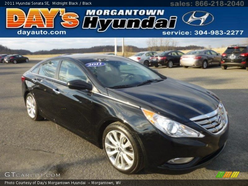 Midnight Black / Black 2011 Hyundai Sonata SE