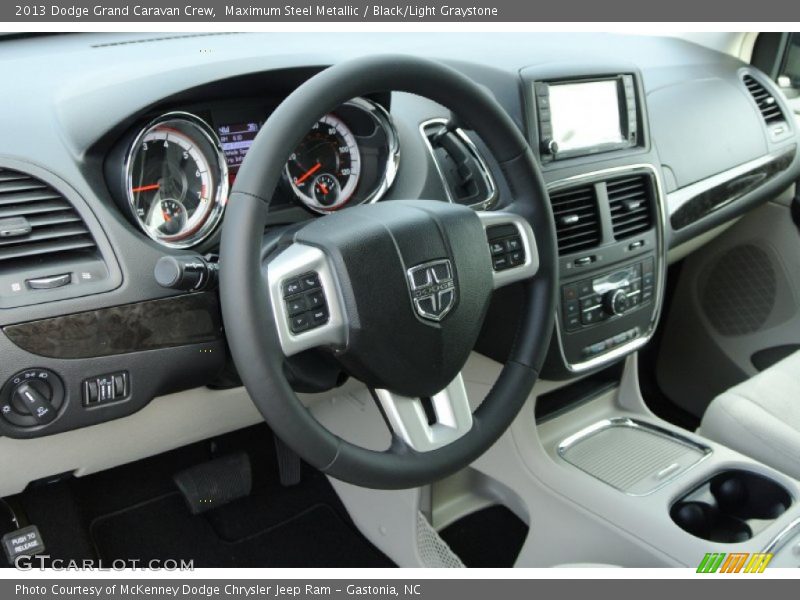 Maximum Steel Metallic / Black/Light Graystone 2013 Dodge Grand Caravan Crew
