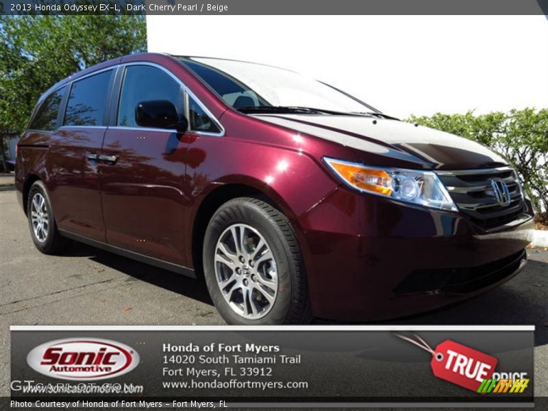 Dark Cherry Pearl / Beige 2013 Honda Odyssey EX-L