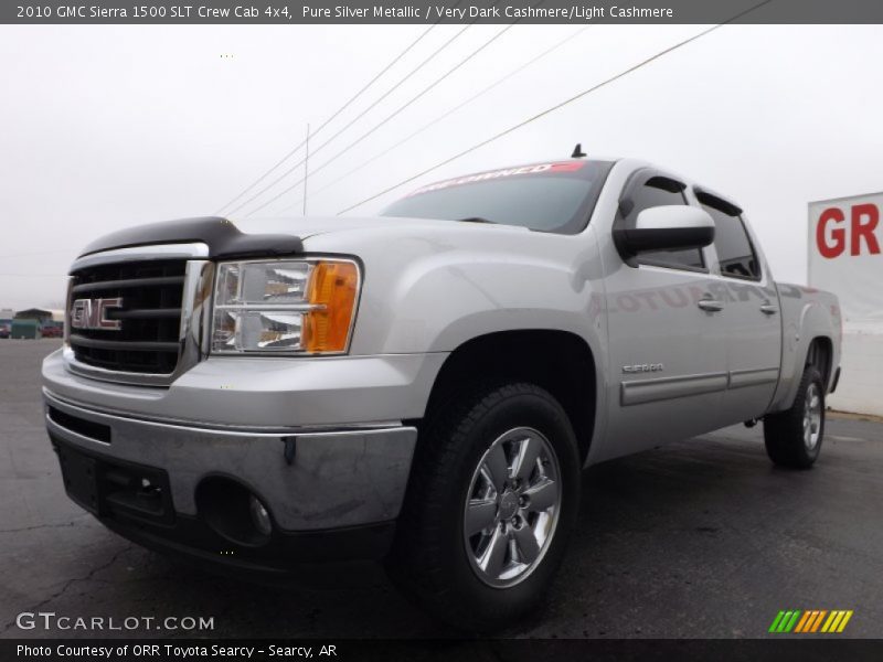 Pure Silver Metallic / Very Dark Cashmere/Light Cashmere 2010 GMC Sierra 1500 SLT Crew Cab 4x4