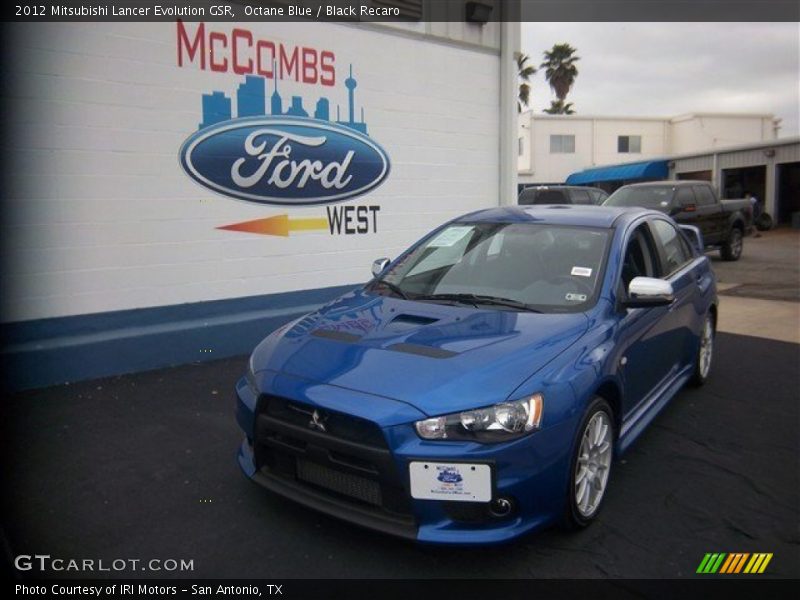 Octane Blue / Black Recaro 2012 Mitsubishi Lancer Evolution GSR