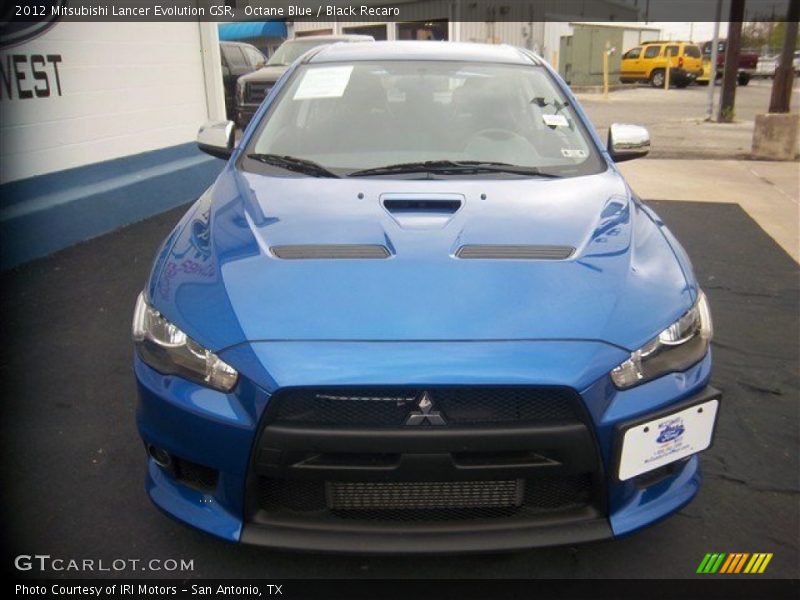 Octane Blue / Black Recaro 2012 Mitsubishi Lancer Evolution GSR