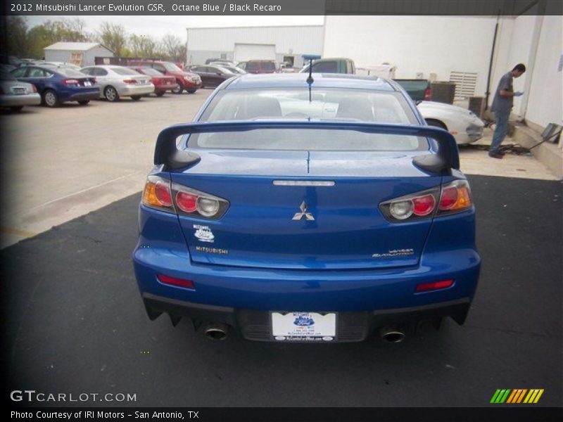 Octane Blue / Black Recaro 2012 Mitsubishi Lancer Evolution GSR
