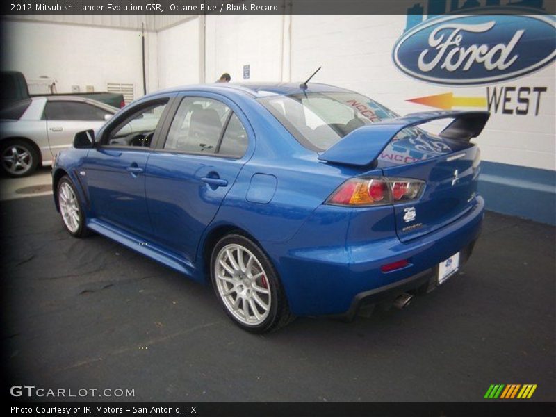 Octane Blue / Black Recaro 2012 Mitsubishi Lancer Evolution GSR