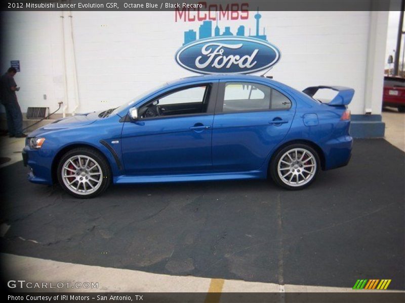 Octane Blue / Black Recaro 2012 Mitsubishi Lancer Evolution GSR