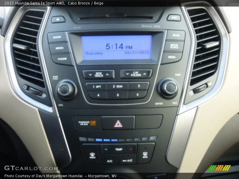 Controls of 2013 Santa Fe Sport AWD