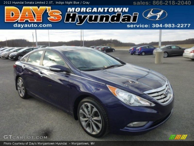 Indigo Night Blue / Gray 2013 Hyundai Sonata Limited 2.0T