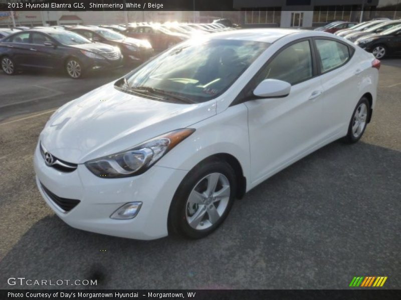 Shimmering White / Beige 2013 Hyundai Elantra GLS
