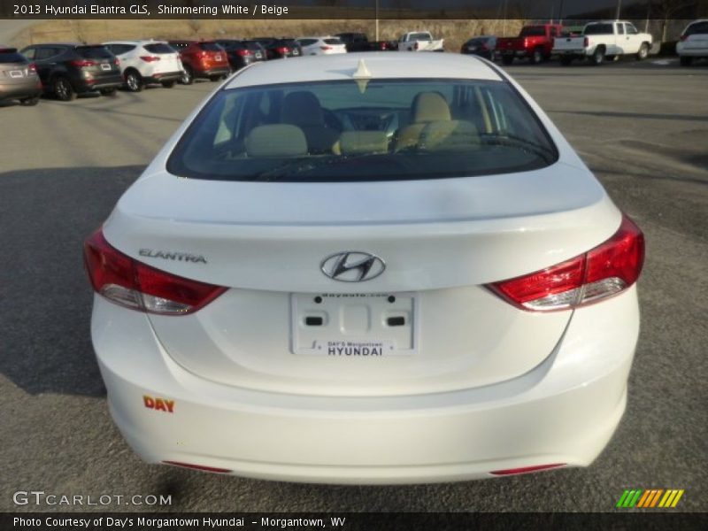 Shimmering White / Beige 2013 Hyundai Elantra GLS