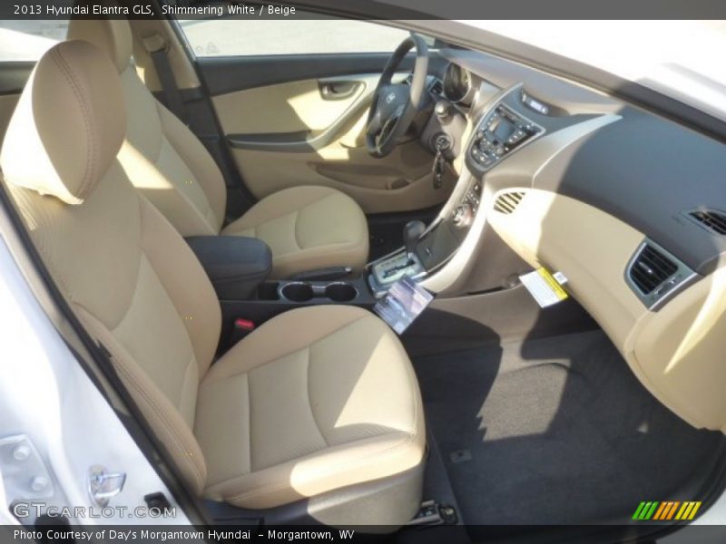Shimmering White / Beige 2013 Hyundai Elantra GLS