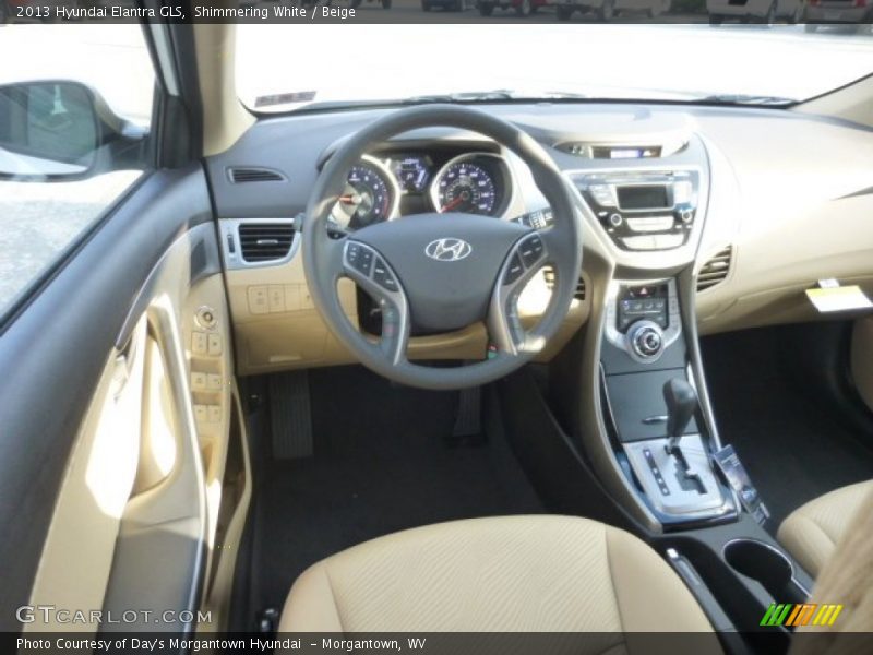 Shimmering White / Beige 2013 Hyundai Elantra GLS