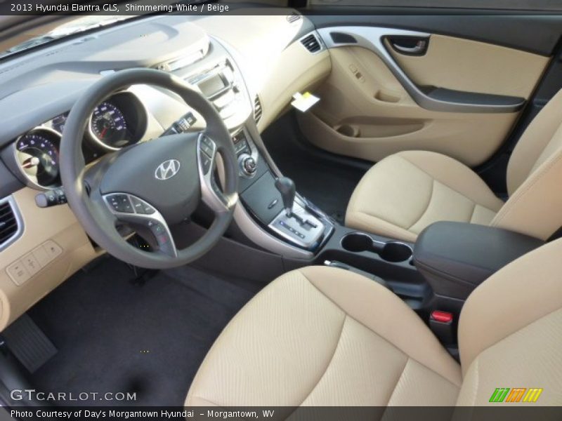 Shimmering White / Beige 2013 Hyundai Elantra GLS