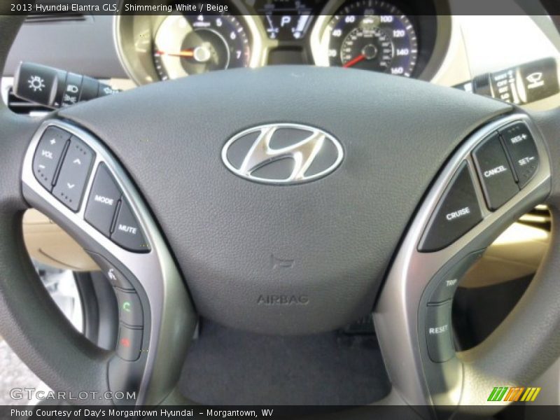 Shimmering White / Beige 2013 Hyundai Elantra GLS