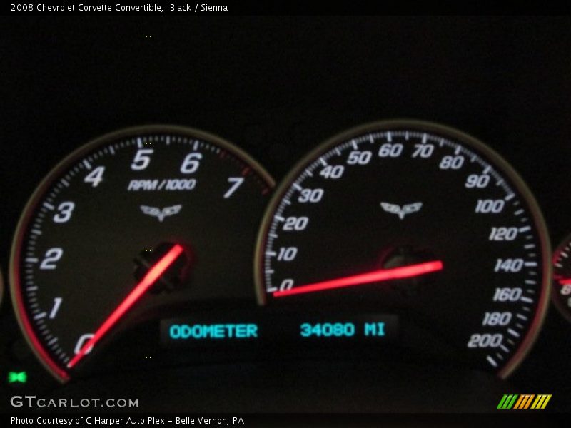 Black / Sienna 2008 Chevrolet Corvette Convertible