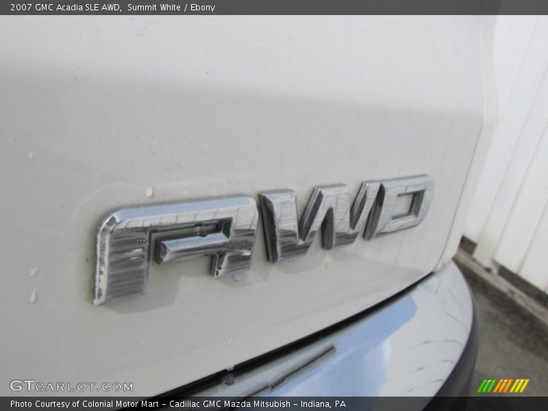 Summit White / Ebony 2007 GMC Acadia SLE AWD