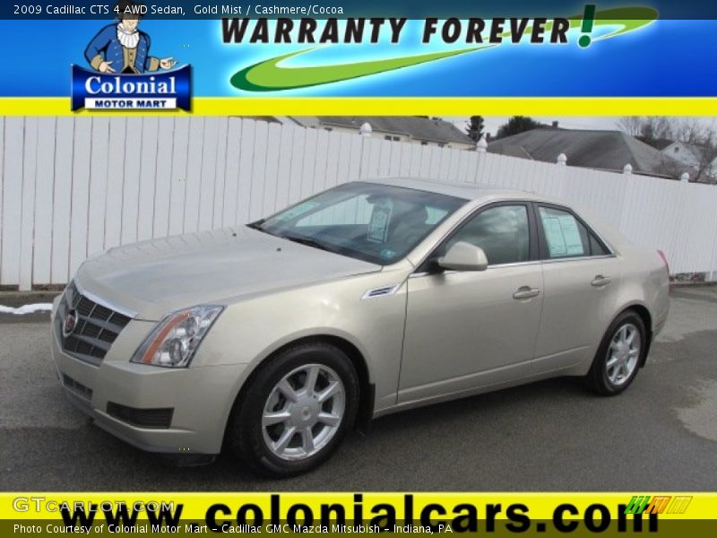Gold Mist / Cashmere/Cocoa 2009 Cadillac CTS 4 AWD Sedan