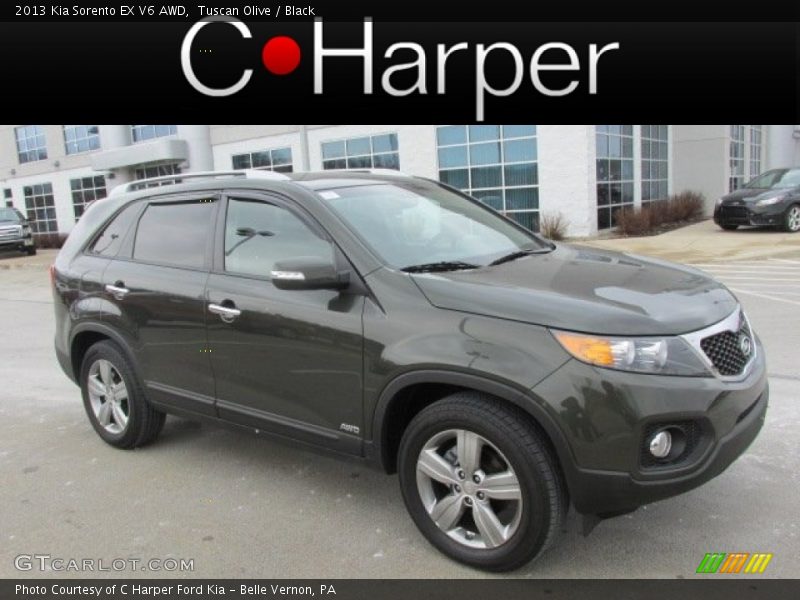 Tuscan Olive / Black 2013 Kia Sorento EX V6 AWD