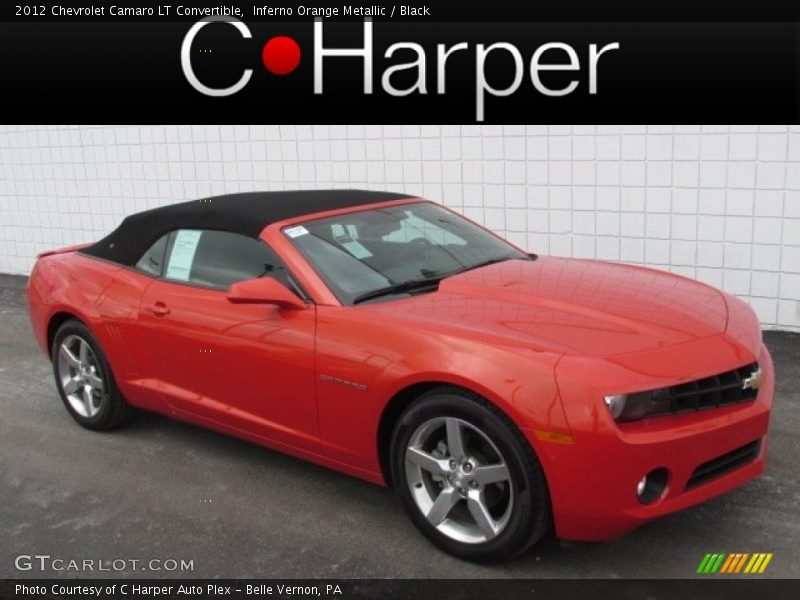 Inferno Orange Metallic / Black 2012 Chevrolet Camaro LT Convertible