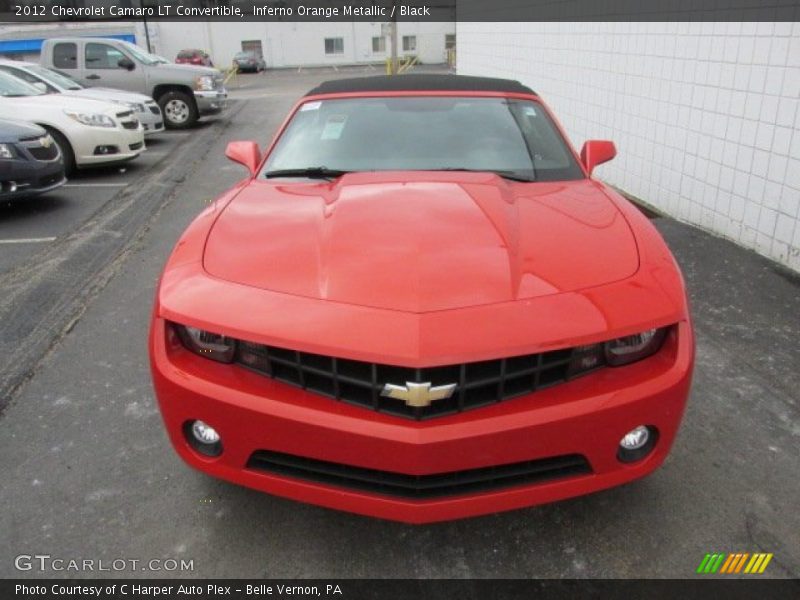 Inferno Orange Metallic / Black 2012 Chevrolet Camaro LT Convertible