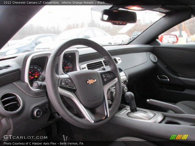 Inferno Orange Metallic / Black 2012 Chevrolet Camaro LT Convertible