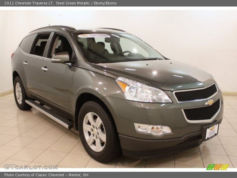 Steel Green Metallic / Ebony/Ebony 2011 Chevrolet Traverse LT