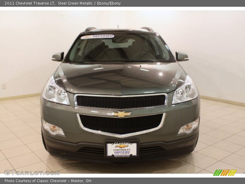 Steel Green Metallic / Ebony/Ebony 2011 Chevrolet Traverse LT