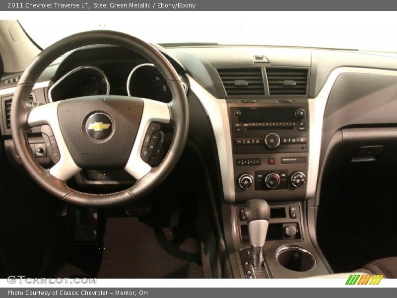 Steel Green Metallic / Ebony/Ebony 2011 Chevrolet Traverse LT