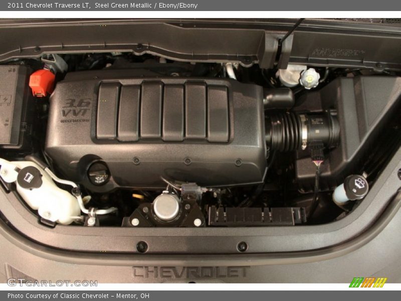 Steel Green Metallic / Ebony/Ebony 2011 Chevrolet Traverse LT