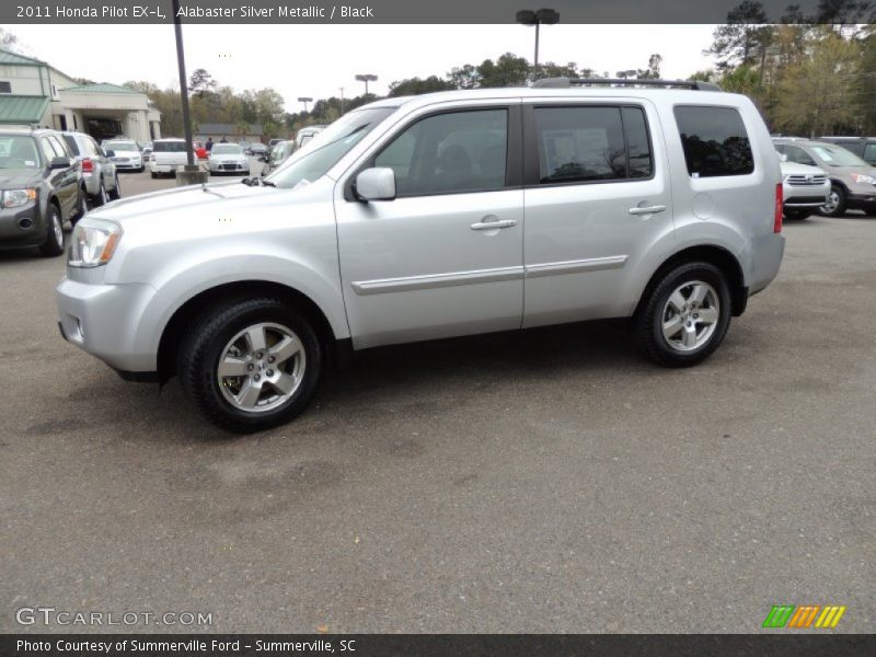 Alabaster Silver Metallic / Black 2011 Honda Pilot EX-L