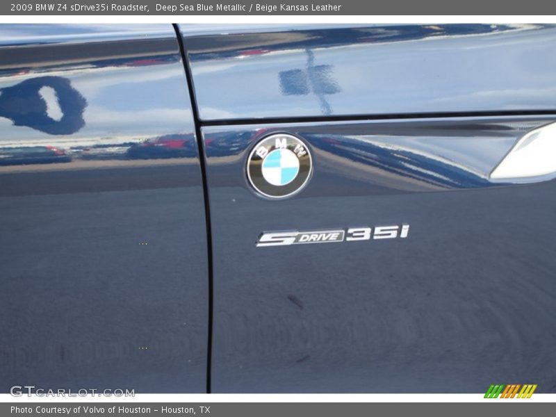 Deep Sea Blue Metallic / Beige Kansas Leather 2009 BMW Z4 sDrive35i Roadster