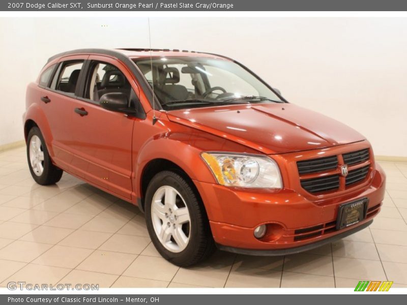 Sunburst Orange Pearl / Pastel Slate Gray/Orange 2007 Dodge Caliber SXT