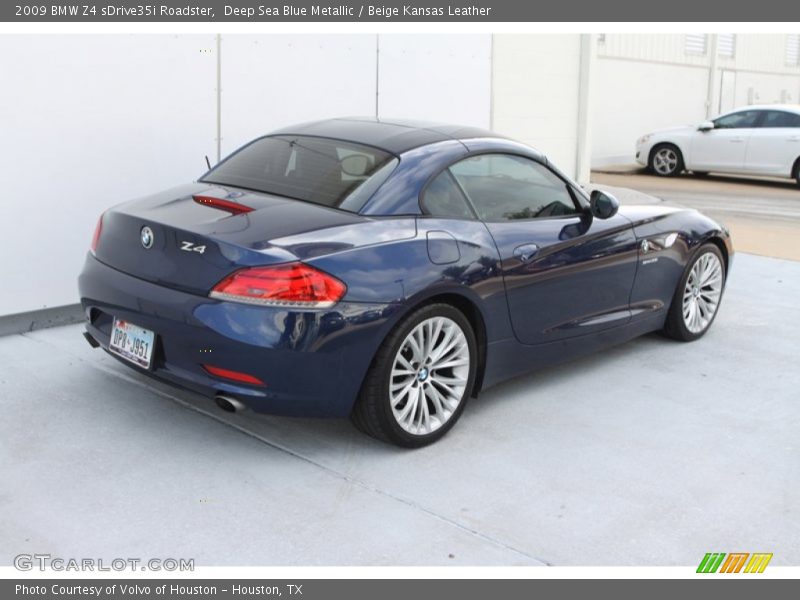 Deep Sea Blue Metallic / Beige Kansas Leather 2009 BMW Z4 sDrive35i Roadster