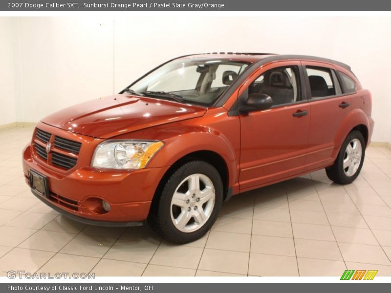 Sunburst Orange Pearl / Pastel Slate Gray/Orange 2007 Dodge Caliber SXT
