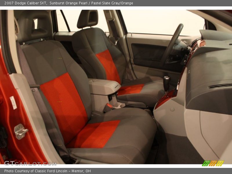 Sunburst Orange Pearl / Pastel Slate Gray/Orange 2007 Dodge Caliber SXT