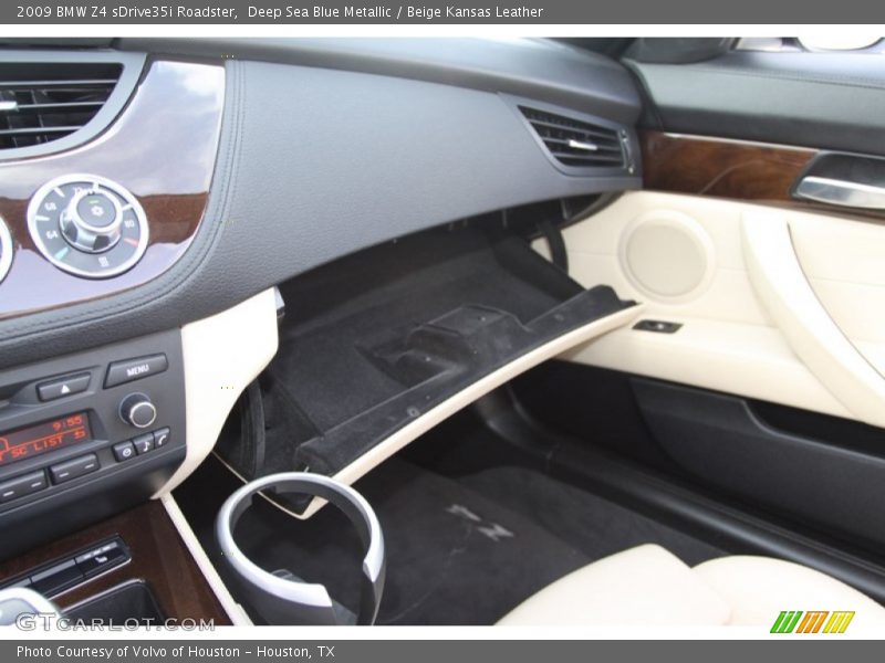 Deep Sea Blue Metallic / Beige Kansas Leather 2009 BMW Z4 sDrive35i Roadster
