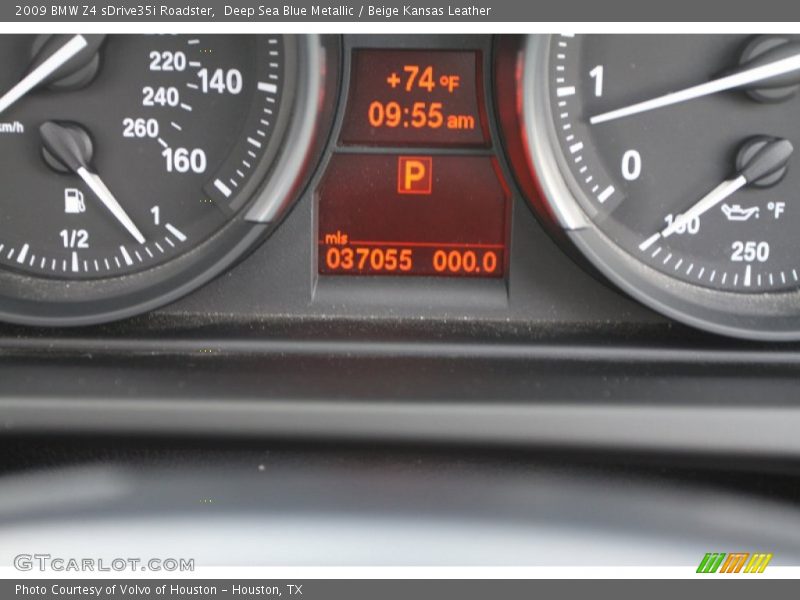 Deep Sea Blue Metallic / Beige Kansas Leather 2009 BMW Z4 sDrive35i Roadster