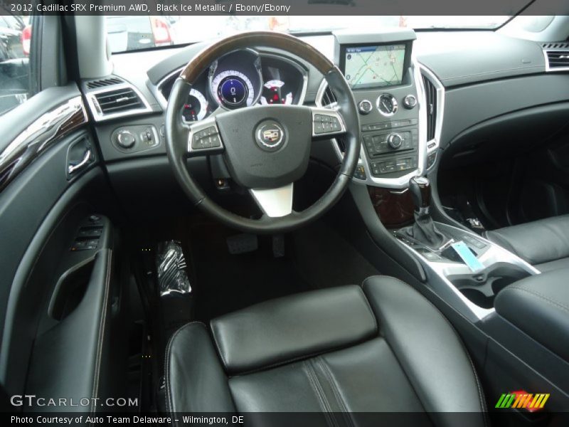 Black Ice Metallic / Ebony/Ebony 2012 Cadillac SRX Premium AWD