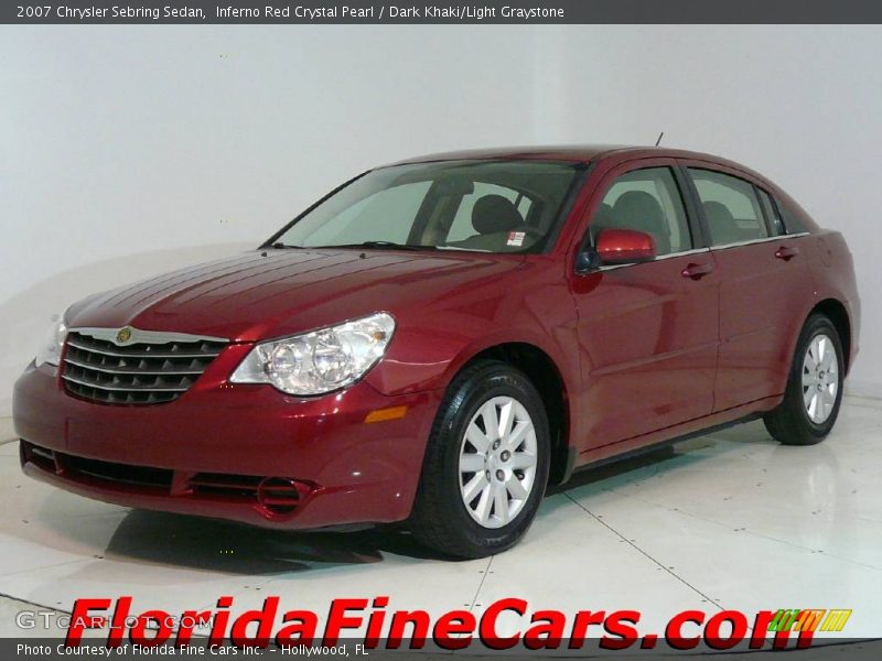 Inferno Red Crystal Pearl / Dark Khaki/Light Graystone 2007 Chrysler Sebring Sedan