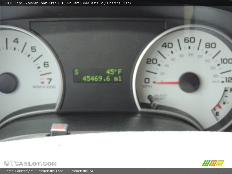 Brilliant Silver Metallic / Charcoal Black 2010 Ford Explorer Sport Trac XLT