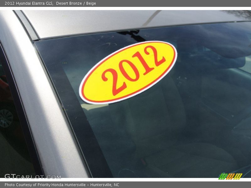Desert Bronze / Beige 2012 Hyundai Elantra GLS