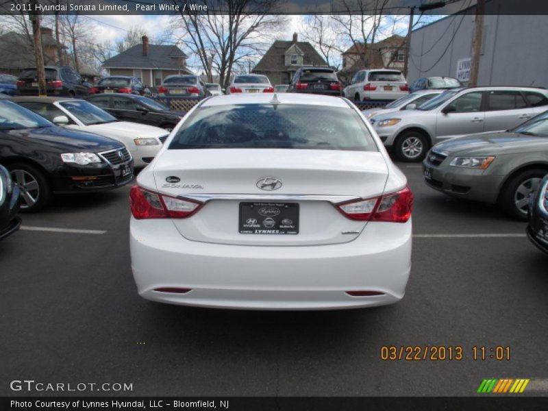 Pearl White / Wine 2011 Hyundai Sonata Limited