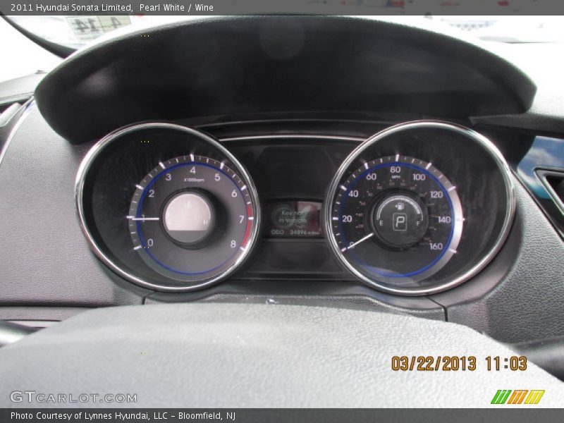 Pearl White / Wine 2011 Hyundai Sonata Limited