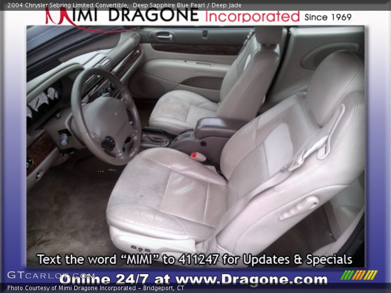 Deep Sapphire Blue Pearl / Deep Jade 2004 Chrysler Sebring Limited Convertible