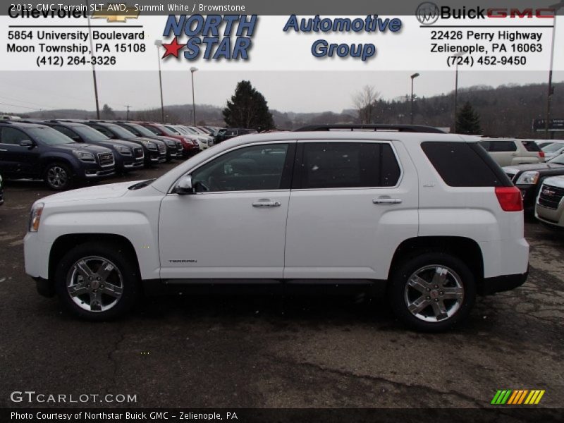 Summit White / Brownstone 2013 GMC Terrain SLT AWD